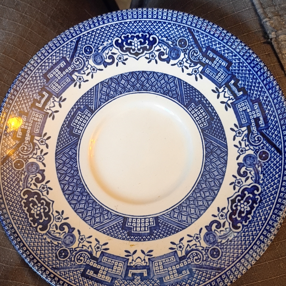 Set Of 7 Blue Willow Saucers